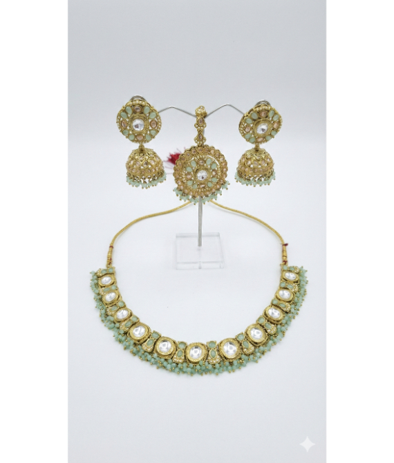 Mint blue light necklace set